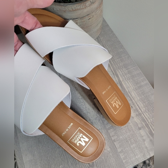 Mark Jenkins Allure Crossover Slides Sandals 9 White - Picture 2 of 3
